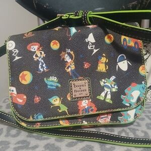 Dooney & Bourke Black Crossbody Bag with Cartoon Characters